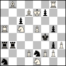 Re7 Pd2 Pe5 Pf2 Pg2 Ph3 Ta5 Tg8 Fb8 Fd7 Cc5 Ce1 + Rf4 Pc6 Pf7 Pg5 Pg3 Ta3 Tb3 Ca1 Ce2
