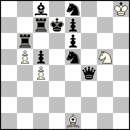 Rh8 Pb5 Pc4 Fe1 Cg5 + Rd7 Pc5 Pe7 Pe6 Df4 Tb6 Tc7 Fc8 Ce8 Ce5