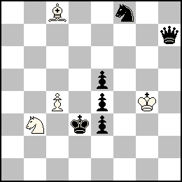 Rg4 Pc4 Fc8 Cb3 + Rd3 Pe5 Pe4 Pe3 Dh7 Cf8