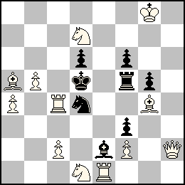 Rg8 Pa4 Pb5 Pc2 Pf2 Dh2 Tc4 Te1 Fa5 Fg4 Cd7 Cd1 + Rd5 Pd6 Pf6 Pf3 Pg5 Tf5 Fe2 Cd4