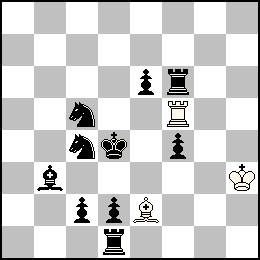 Rh3 Tf5 Fe2 + Rd4 Pc2 Pd2 Pe6 Pf4 Td1 Tf6 Fb3 Cc5 Cc4