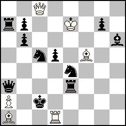 Re7 Pa2 Dc8 Td1 Fa1 Ff5 + Rc2 Pb7 Pb6 Pd5 Pg7 Da3 Ta7 Te3 Fh6 Cc5 Ce4