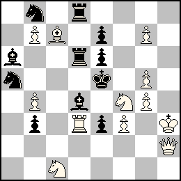 Rh3 Pb7 Pb4 Pf3 Pg7 Pg5 Pg4 Dh2 Td3 Fc7 Cc1 Cf4 + Re5 Pb3 Pe7 Pe6 Pe3 Td8 Td6 Fa6 Fd4 Ca5 Cb8