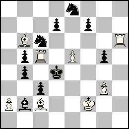 Rf2 Pa2 Pe5 Pg3 Tc5 Th6 Fb6 Fc2 + Rd4 Pb5 Pb4 Pc3 Pd7 Pf7 Pg5 Fb2 Cc6 Ce8
