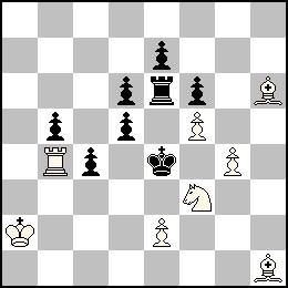 Ra2 Pe2 Pf5 Pg4 Tb4 Fh6 Fh1 Cf3 + Re4 Pb5 Pc4 Pd6 Pd5 Pe7 Pf6 Te6