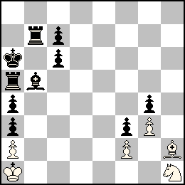 Ra1 Pa2 Pf2 Pg3 Fh2 Ch1 + Ra6 Pa4 Pa3 Pc7 Pc6 Pf3 Pg4 Ta5 Tb7 Fb5