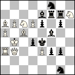 Rb4 Pa5 Pb6 Pd6 Pe3 Db3 Ta3 Fa6 Fc5 Cc6 Ch7 + Re4 Pd4 Pe6 Pf3 Pg6 Pg3 Tf7 Tg7 Fe7 Ff5 Cf8 Cg1