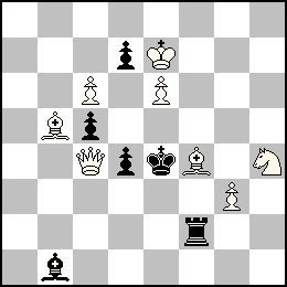 Re7 Pc6 Pe6 Pg3 Dc4 Fb5 Ff4 Ch4 + Re4 Pc5 Pd7 Pd4 Tf2 Fb1
