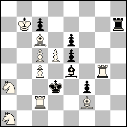 Rb7 Pc5 Pc4 Pd5 Tc2 Tg4 Fc6 Ff2 Ca3 Ca1 + Rd3 Pc7 Pe6 Pe5 Pf3 Th7 Fe4