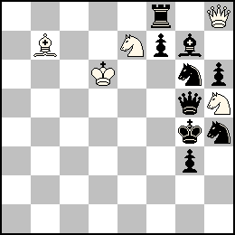 Rd6 Dh8 Fb7 Ce7 Ch5 + Rg4 Pf7 Pg3 Ph6 Dg5 Tf8 Fg7 Cg6 Ch4