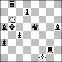 Rf1 Cb6 + Rb5 Pa3 Pc4 Pd7 De5 Tb8 Tg2 Fa5 Fh5