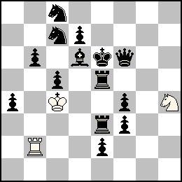 Rc4 Tb2 Ch4 + Re6 Pa4 Pb6 Pc5 Pd7 Pe2 Pf4 Pf3 Df6 Te5 Te3 Fd6 Cc8 Cc7