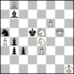 Rh1 Pa4 Pe3 Pf6 Dg5 Fb8 Ce5 Ce4 + Rd5 Pb4 Pb3 Pc3 Fb7 Ca5