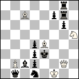 Rf1 Pb2 Dg2 Fc7 Fe4 Ch5 + Re3 Pd4 Pd3 Pd2 Pf7 Pg6 Db1 Tg8 Tg7 Fc2 Cd1