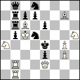 Rc5 Pg4 Pg3 De2 Tb2 Tb1 Fc6 Fg7 Ca4 Ch5 + Re4 Pb5 Pc7 Pd7 Pe6 Pe3 Db8 Tb7 Tb6 Cd8 Cd5