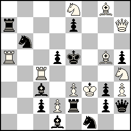Rf3 Pd2 Pe3 Ph3 Dh7 Ta5 Tc4 Fg8 Fg5 Ce8 Ch4 + Re5 Pc2 Pd5 Pe7 Pg3 Pg2 Ph5 Dh2 Ta7 Te2 Fc3 Fd1 Cb6 Cf1