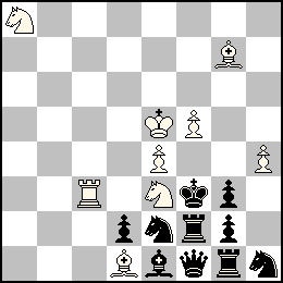 Re5 Pe4 Pf5 Ph4 Tc3 Fd1 Fg7 Ca8 Ce3 + Rf3 Pd2 Pg3 Pg2 Df1 Tf2 Tg1 Fe1 Ce2 Ch1