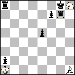 Ra1 Fh1 Ch8 + Rg8 Pa2 Pe5 Pf7 Ta8 Tg7