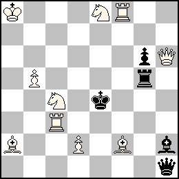 Ra8 Pb5 Pd2 Dh6 Tc3 Tf8 Fa2 Ff2 Cc4 Ce8 + Re4 Pg6 Dh1 Tg5 Fh2