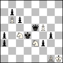 Rh1 Pb6 Pf5 Fg1 Cc4 Ce3 + Rd4 Pa4 Pa3 Pb7 Pc6 Pf3 Pg4 De5