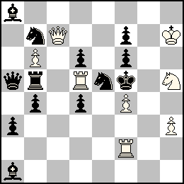 Rh7 Pb6 Pf4 Ph3 Dc7 Td5 Tf2 Ch5 + Rf5 Pa3 Pb4 Pd6 Pd4 Pf7 Pf6 Da5 Tb5 Fa8 Fa1 Cb7 Ce5