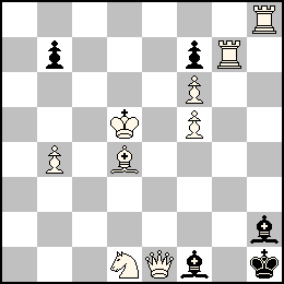 Rd5 Pb4 Pf6 Pf5 De1 Tg7 Th8 Fd4 Cd1 + Rh1 Pb7 Pf7 Ff1 Fh2