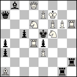 Rf7 Pe7 Pe3 Pf6 Pg6 Dd8 Td4 Th6 Fa1 Cd6 Cf5 + Re5 Pa4 Pa3 Pc5 Pe4 Da7 Tg1 Th2 Fb8