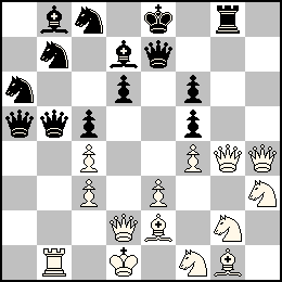 Rd1 Pc4 Pc3 Pe3 Pf4 Dd2 Dg4 Dh4 Tb1 Fe2 Fg1 Cf1 Cg2 Ch3 + Re8 Pc5 Pd6 Pf6 Pf5 Da5 Db5 De7 Tg8 Fb8 Fd7 Ca6 Cb7 Cc8