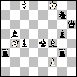 Rf8 Pf2 Db4 Fc8 + Re4 Pc4 Pg5 Dh6 Ta3 Tg3 Fb5 Ff4 Cg7