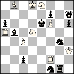 Rd8 Pc4 Pf6 Dh3 Ta5 Tf2 Fb8 Cd5 Ce8 + Re6 Pa6 Pc2 Pf7 Ph6 Dh7 Tg1 Fb5 Cf1 Cg4