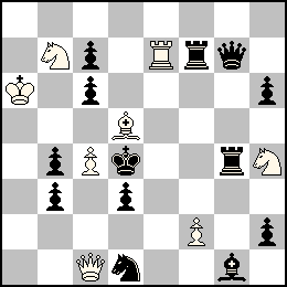 Ra6 Pc4 Pf2 Dc1 Te7 Fd5 Cb7 Ch4 + Rd4 Pb4 Pb3 Pc7 Pc6 Pd3 Ph6 Ph2 Dg7 Tf7 Tg4 Fg1 Cd1