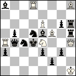 Rh1 Pe6 Dh4 Ta4 Td8 Ff5 Fh8 Ce4 + Rd4 Pa3 Pb5 Pe3 Pf2 Pg6 Pg3 Db4 Th6 Th5 Fa8 Fe5 Cc4 Cd5
