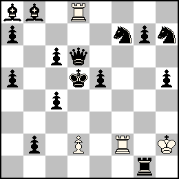 Rh2 Pd2 Td8 Tf2 + Rd5 Pa7 Pa5 Pb2 Pc6 Pc4 Pe5 Pg7 Ph5 Dd6 Tg1 Fa8 Fb8 Cf7 Ch7