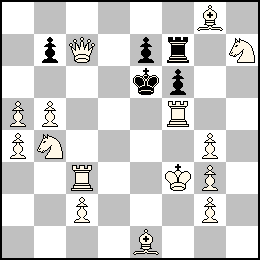 Rf3 Pa5 Pa4 Pb5 Pc2 Pg4 Pg3 Pg2 Dc7 Tc3 Tf5 Fe1 Fg8 Cb4 Ch7 + Re6 Pb7 Pe7 Pf6 Tf7