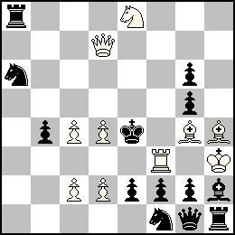 Rh3 Pc4 Pc2 Pd4 Pd2 Dd7 Tf3 Fg4 Fh4 Ce8 + Re4 Pb4 Pe2 Pf2 Pg6 Pg5 Pg2 Dg1 Ta8 Th1 Fh2 Ca6 Cf1