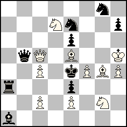 Rh5 Pc4 Pc2 Pe2 Pf4 Ph4 Dc5 Fe5 Fg4 Cd7 Cg2 + Re4 Pe6 Pe3 Ph7 Db5 Ta3 Fa1 Ce7 Cg8