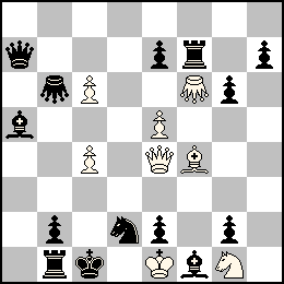 Re1 Pc6 Pc4 Pe5 De4 Ff4 Cg1 Sf6 + Rc1 Pb2 Pe7 Pe2 Pg6 Pg2 Ph7 Da7 Tb1 Tf7 Fa5 Ff1 Cd2 Sb6