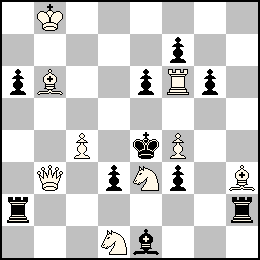 Rb8 Pc4 Pf4 Db3 Tf6 Fb6 Fh3 Cd1 Ce3 + Re4 Pa6 Pd3 Pe6 Pf7 Pf3 Pg6 Ta2 Th2 Fe1
