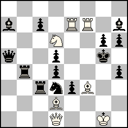 Rg1 Dd1 Te7 Tf7 Fd2 Ff3 Cd6 + Rg5 Pc7 Pd5 Pd4 Pe3 Pg6 Ph6 Ph4 Da5 Tb4 Tc3 Fa7 Fh7 Cd3