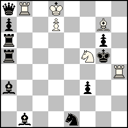 Rd8 Pd7 Tb8 Th4 Fg7 Cf5 + Rg5 Pa7 Pf3 Pg6 Da8 Ta6 Ta5 Fa3 Fb1 Ce1