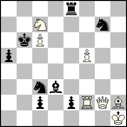Rh1 Pc6 Pf5 Dg2 Tf2 Fh2 Cc7 + Rb6 Pa5 Pc2 Pe2 Te8 Fd3 Cc3 Cg7