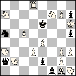Rh6 Pc5 Pd3 Pe4 Pg7 Pg3 Pg2 Ph3 Td8 Fg1 Ca7 Cf7 Na3 Nb2 Nh1 + Re6 Pe2 Ph7 Ph5 Da2 Ff1 Ca5