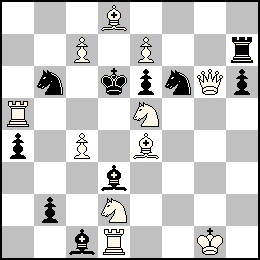 Rg1 Pc7 Pc4 Pe7 Dg6 Ta5 Td1 Fd8 Fe4 Cd2 Ce5 + Rd6 Pa4 Pb2 Pe6 Ph6 Th7 Fc1 Fd3 Cb6 Cf6