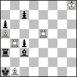 Rh8 Tb4 Te5 Fa5 Fb1 + Ra1 Pa6 Pc7 Pc4 Ta3 Fc3
