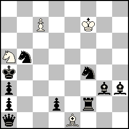 Rf7 Pc7 Fe1 Ca5 + Ra4 Pa3 Pa2 Pd2 Da1 Tf2 Fg3 Fh3 Cb5 Cf4