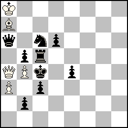 Ra8 Pa3 Pb4 Da4 Fa7 + Rc4 Pb5 Pb2 Pc3 Pd6 Pe4 Da6 Tc5 Cc6