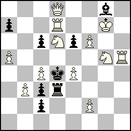 Rg7 Pa5 Pb3 Pc4 Pe4 Pf6 Pf2 Dd8 Td7 Th5 Cd6 Cg5 + Rd4 Pa7 Pc6 Pc3 Pc2 Pe6 Td3 Fg8