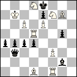 Rb7 Pc6 Pe6 Pf3 Td5 Tf1 Fd1 Fg7 Cd8 Cf7 + Re8 Pa4 Pb4 Pc4 Pd4 Pe7 Pg5 Db3 Fg2