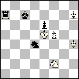 Re5 Pf5 Fh7 Fh4 Cf2 + Rc7 Pe6 Ta7 Cd4