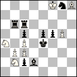 Rf8 Pb3 Pc4 Pc3 Pg5 Fh8 Ca4 Cb2 + Re4 Pc5 Pc2 Pe5 Pf5 Tb6 Tc6 Fd2 Cg8